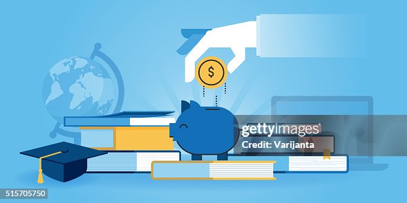 Flat line design website banner of investment in knowledge Flat line design website banner of investment in knowledge