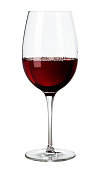 Glass of Red Wine on White