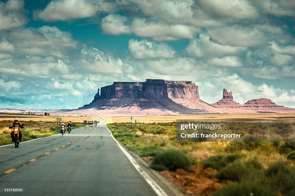 On the road on the Monument valley national park