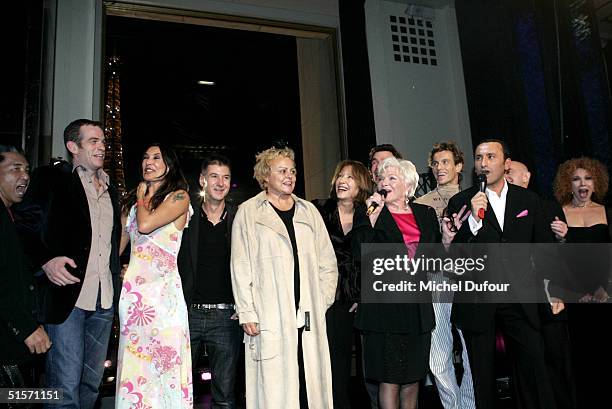 Garou, Zazie, Etienne Daho, Muriel Robin, Nathalie Baye, Line Reanud, and Pascal Houzelot attend the launch of Pink TV, the first channel in France...