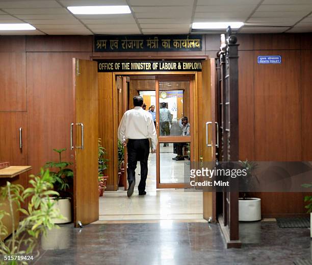 Office of Minister of Labour And Employment at Shram Shakti Bhawan at Rafi Marg on May 15, 2015 in New Delhi, India.