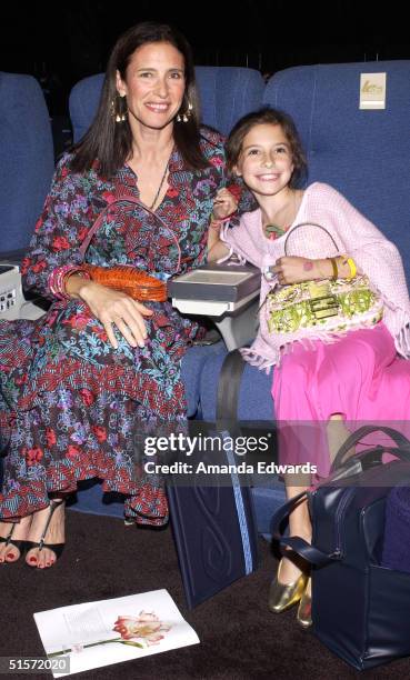 Actress Mimi Rogers and daugther Lucy Rogers-Ciaffa attend the Enyce/Lady Enyce Spring 2005 show at the Mercedes-Benz Fashion Week at Smashbox...