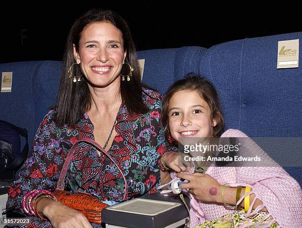 Actress Mimi Rogers and daugther Lucy Rogers-Ciaffa attend the Enyce/Lady Enyce Spring 2005 show at the Mercedes-Benz Fashion Week at Smashbox...