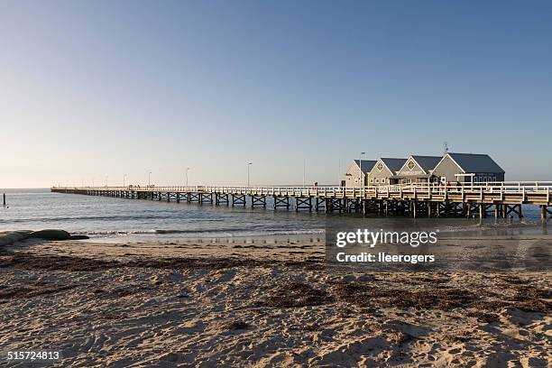 busselton jetty in the margaret river region of western australia - busselton jetty stock pictures, royalty-free photos & images