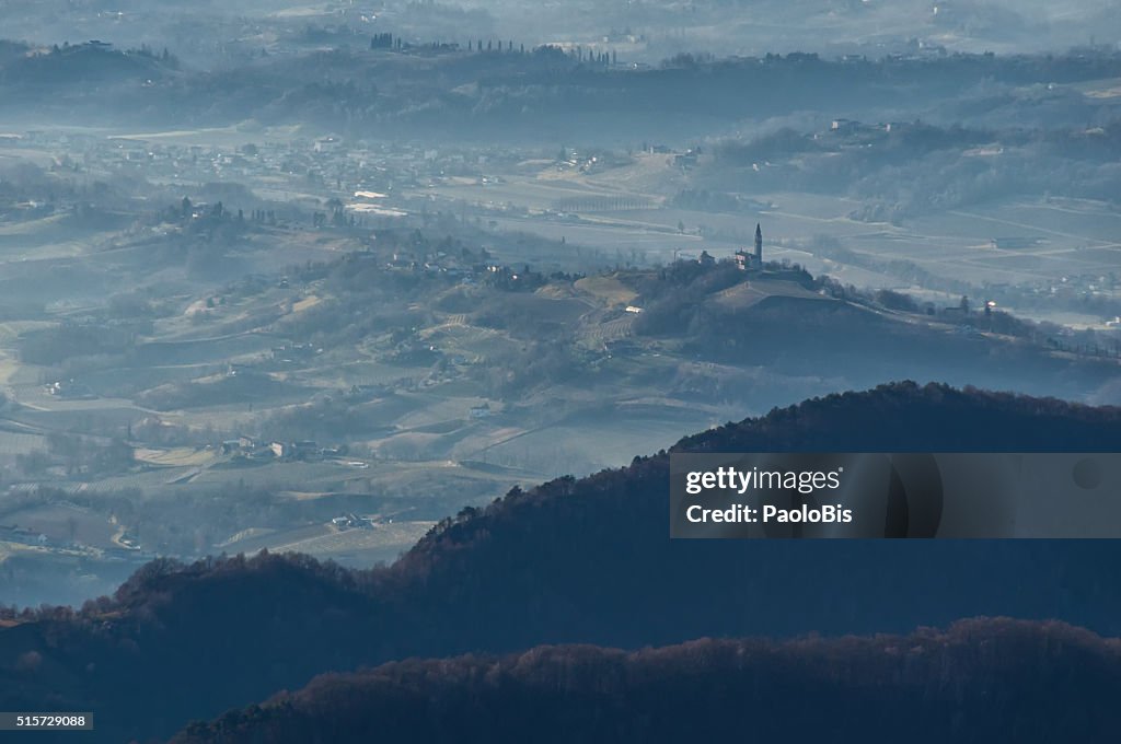 Col Visentin View The Treviso Hills From Col Visentin Vittorio Veneto High-Res Stock ...