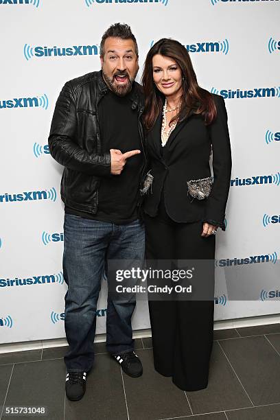 Joey Fatone and Lisa Vanderpump visit the SiriusXM Studio on March 15, 2016 in New York City.