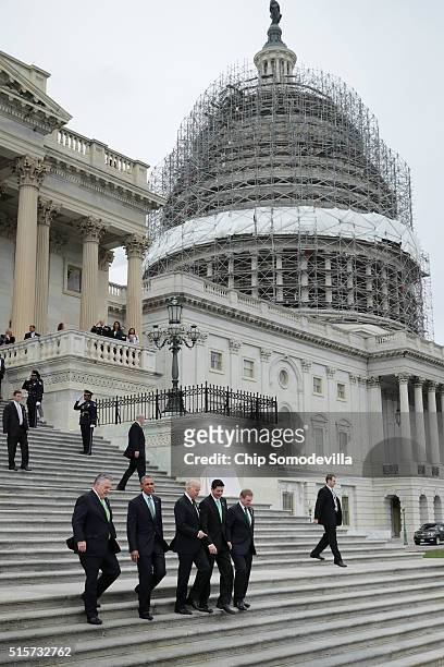 Rep. Peter King , U.S. President Barack Obama, Vice President Joe Biden, Speaker of the House Paul Ryan and Irish Prime Minister or Taoiseach Edna...
