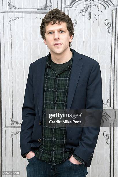 Actor Jesse Eisenberg attends the AOL Build Speaker Series to discuss the movie "Batman v Superman: Dawn of Justice" at AOL Studios In New York on...