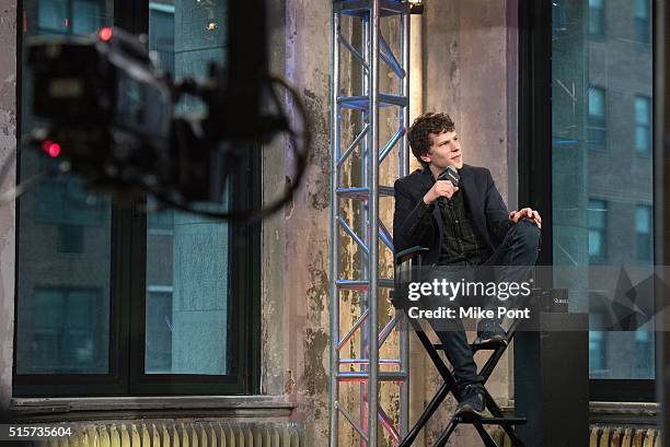 Actor Jesse Eisenberg attends the AOL Build Speaker Series to discuss the movie "Batman v Superman: Dawn of Justice" at AOL Studios In New York on...