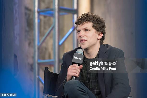 Actor Jesse Eisenberg attends the AOL Build Speaker Series to discuss the movie "Batman v Superman: Dawn of Justice" at AOL Studios In New York on...