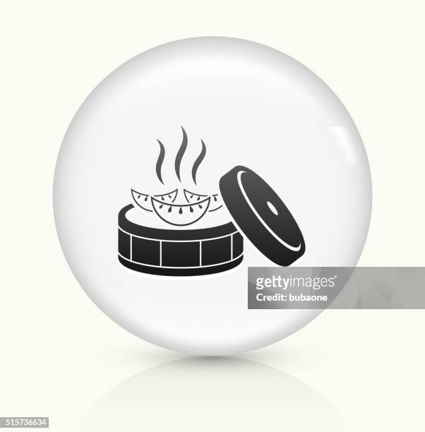 stockillustraties, clipart, cartoons en iconen met japanese dumpling icon on white round vector button - chinese knoedel