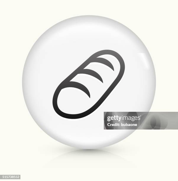 bread icon on white round vector button - french bread stock illustrations