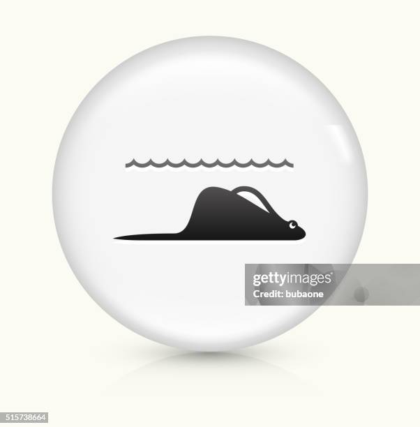 stingray icon on white round vector button - stingray stock illustrations