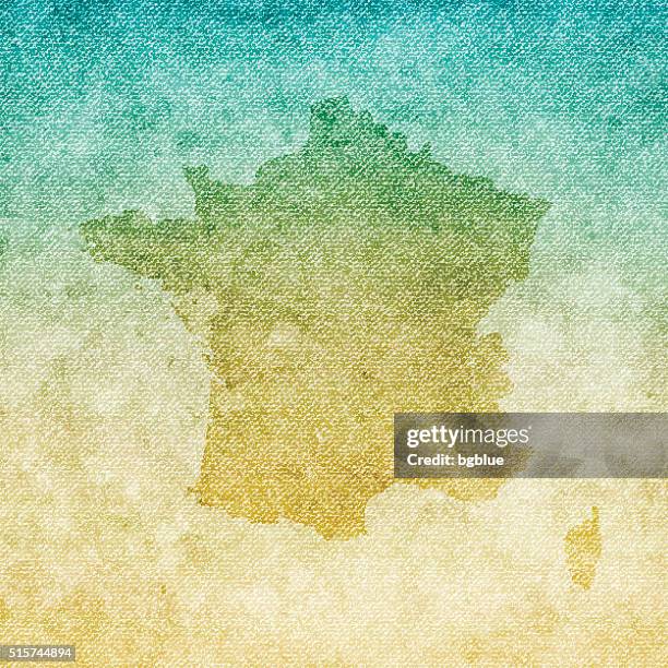 france map on grunge canvas background - burlap sack stock illustrations