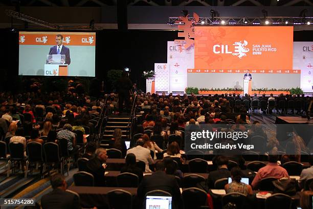 General view of the Inauguration Act of VII Congreso Internacional de la Lengua Espanola at Puerto Rico Convention Center on March 15, 2016 in San...