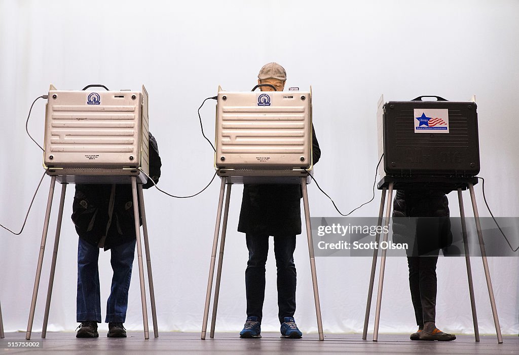 Voters Go To The Polls In Illinois Presidential Primary
