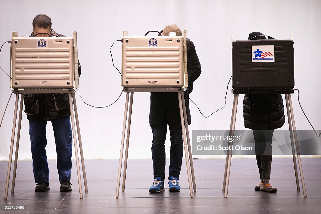Voters Go To The Polls In Illinois Presidential Primary