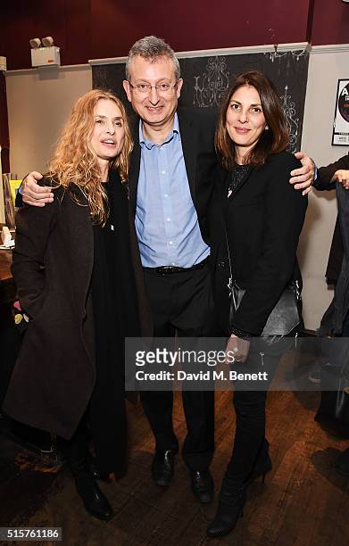Maryam d'Abo, Writer and Director Gary Sinyor and Gina Bellman attend the press night performance of "Not Moses" at The Arts Theatre on March 15,...