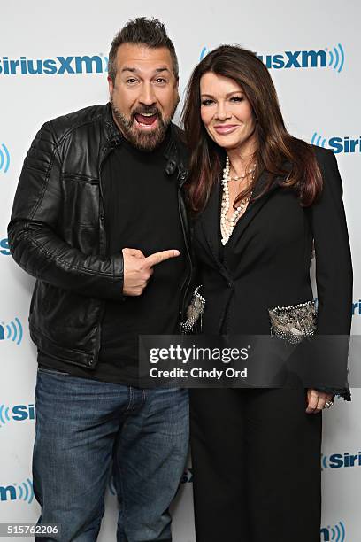 Joey Fatone and Lisa Vanderpump visit the SiriusXM Studio on March 15, 2016 in New York City.