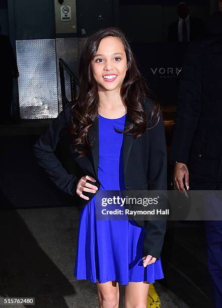 Singer Breanna Yde is seen outside "HuffPost Live"on March 15, 2016 in New York City.