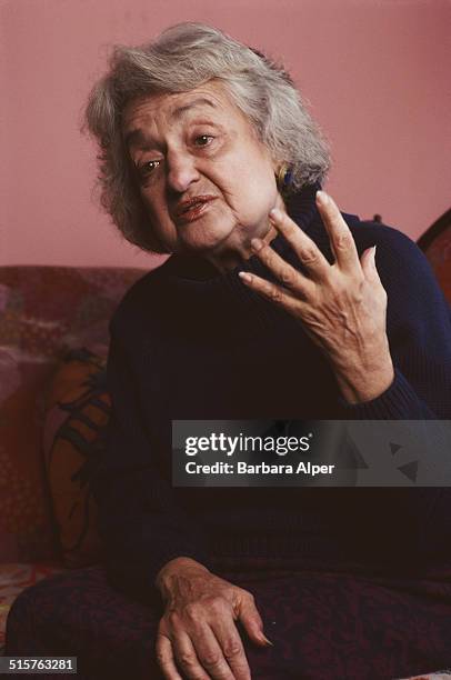 American writer and feminist Betty Friedan at her apartment in New York City, 5th November 1990.