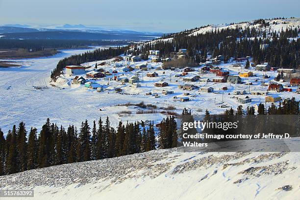 white mountain, alaska - snowy village stock pictures, royalty-free photos & images