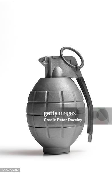 close-up of hand grenade with copy space - hand grenade stock pictures, royalty-free photos & images