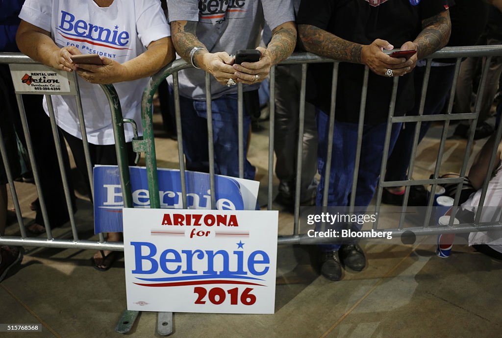 Presidential Candidate Bernie Sanders Holds Election Night Rally
