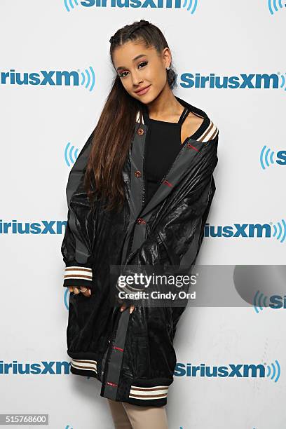 Singer Ariana Grande visits the SiriusXM Studio on March 14, 2016 in New York City.