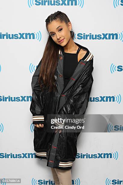 Singer Ariana Grande visits the SiriusXM Studio on March 14, 2016 in New York City.