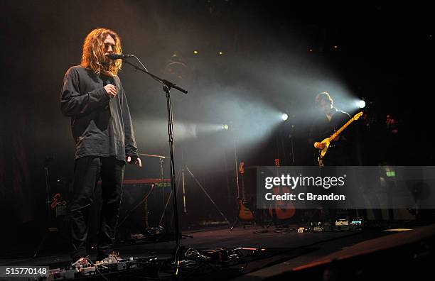 Matt Corby performs on stage at the Roundhouse on March 15, 2016 in London, England.