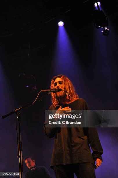 Matt Corby performs on stage at the Roundhouse on March 15, 2016 in London, England.