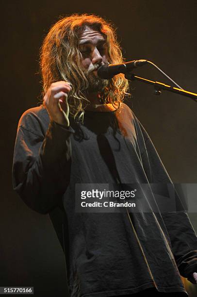 Matt Corby performs on stage at the Roundhouse on March 15, 2016 in London, England.
