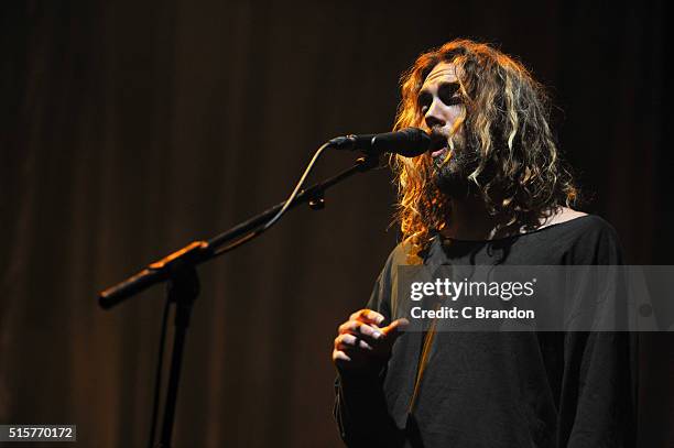 Matt Corby performs on stage at the Roundhouse on March 15, 2016 in London, England.