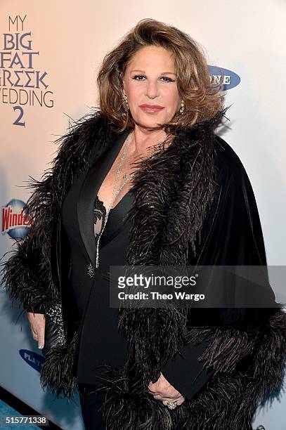 Actress Lainie Kazan attends "My Big Fat Greek Wedding 2" New York Premiere at AMC Loews Lincoln Square 13 theater on March 15, 2016 in New York City.
