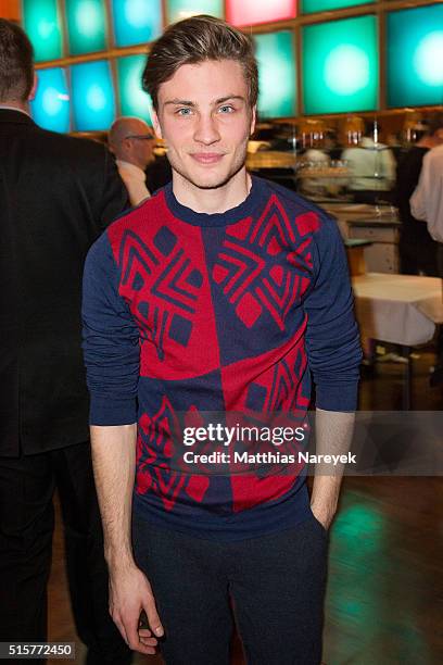 Jannik Schuemann attends the Deutscher Hoerfilmpreis at Kino International on March 15, 2016 in Berlin, Germany.