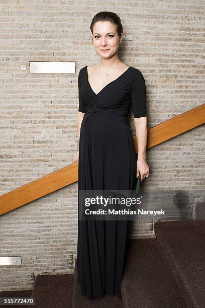 Henriette Richter-Roehl attends the Deutscher Hoerfilmpreis at Kino International on March 15, 2016 in Berlin, Germany.