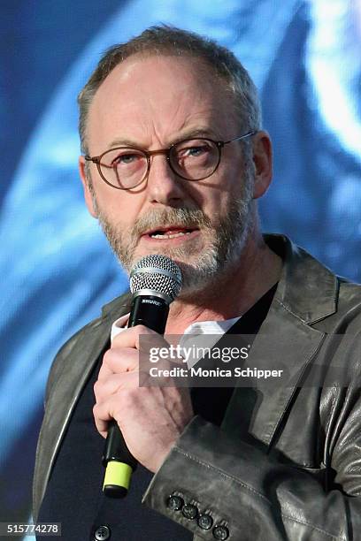 Actor Liam Cunningham speaks at the "Game of Thrones: The Complete Fifth Season" DVD/Blu-ray Release - Fan Screening on March 15, 2016 in New York...