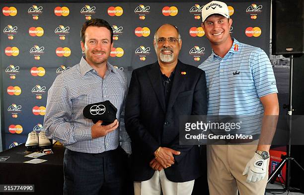 MasterCard's Chief Marketing Officer, Raja Rajammanar and PGA TOUR golfers Graeme McDowell and Harris English team up at the Arnold Palmer...