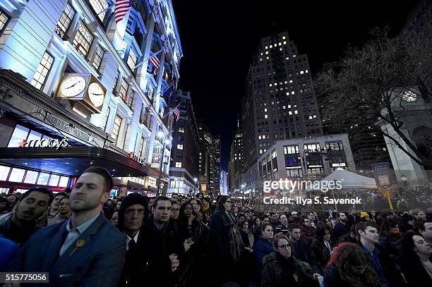 Game of Thrones" fans attend "Game of Thrones": The Complete Fifth Season DVD/Blu-Ray Fan Screening at Herald Square on March 15, 2016 in New York...