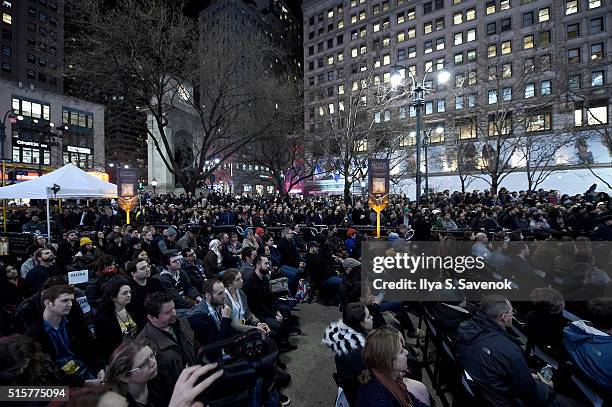 Game of Thrones" fans attend "Game of Thrones": The Complete Fifth Season DVD/Blu-Ray Fan Screening at Herald Square on March 15, 2016 in New York...