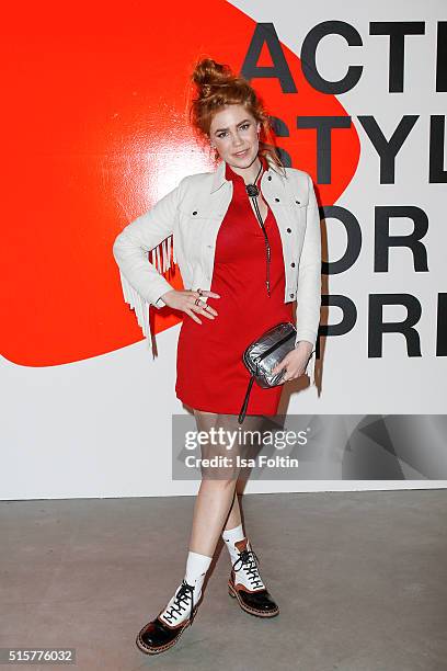 Palina Rojinski attends the Zalando Spring Summer 2016 Collection Launch with Anna Ewers on March 15, 2016 in Berlin, Germany.