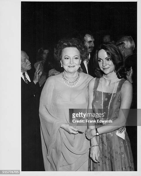 Actress Olivia de Havilland and her daughter Gisele, attending the 40th anniversary celebration of the movie 'Gone with the Wind', at at Los Angeles...