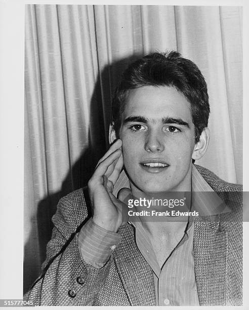 Actor Matt Dillon at a meeting with the Hollywood Foreign Press, to discuss the movie 'Tex', at the Beverly Hilton Hotel, California, December 1982.