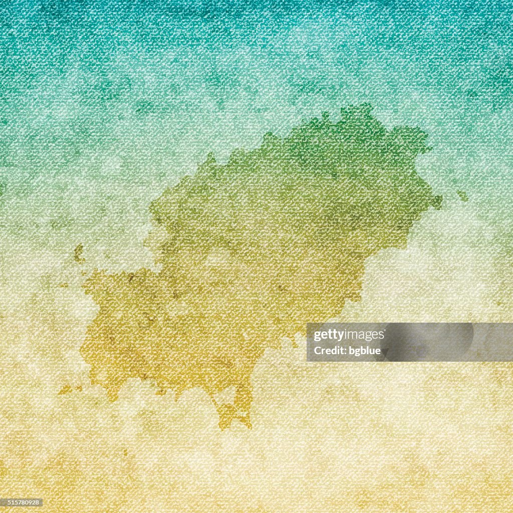 Ibiza Map on grunge Canvas Background