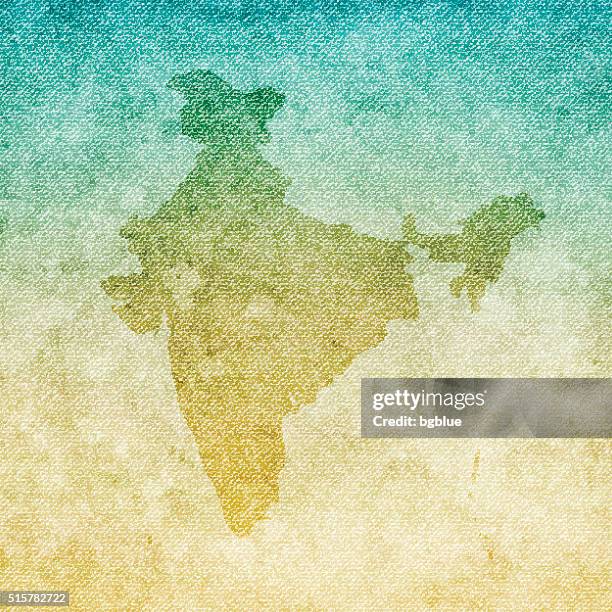 india map on grunge canvas background - india map stock illustrations
