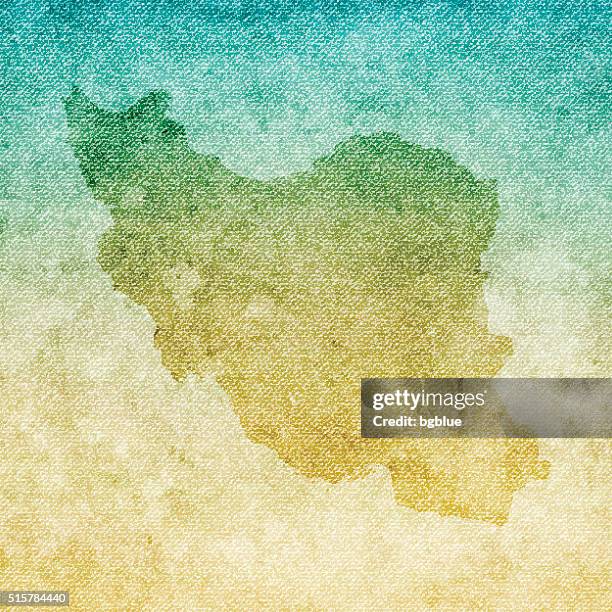 stockillustraties, clipart, cartoons en iconen met iran map on grunge canvas background - teheran