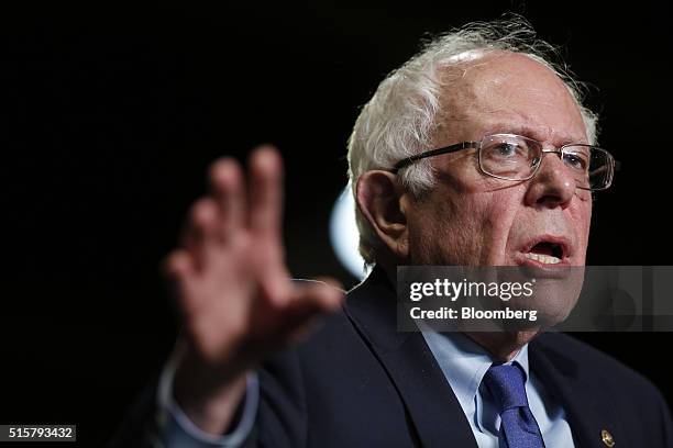 Senator Bernie Sanders, an independent from Vermont and 2016 Democratic presidential candidate, speaks during a campaign event in Phoenix, Arizona,...