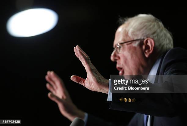 Senator Bernie Sanders, an independent from Vermont and 2016 Democratic presidential candidate, speaks during a campaign event in Phoenix, Arizona,...