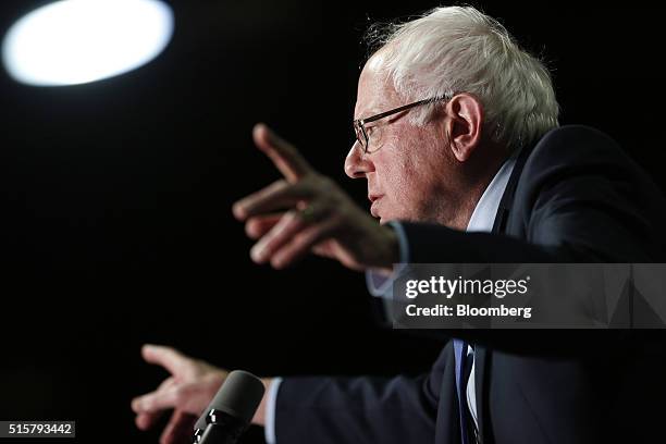 Senator Bernie Sanders, an independent from Vermont and 2016 Democratic presidential candidate, speaks during a campaign event in Phoenix, Arizona,...